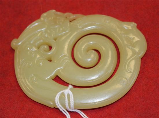 A Chinese yellow jade plaque carved 172d06