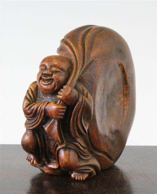 A Chinese bamboo carving of Budai 172d14