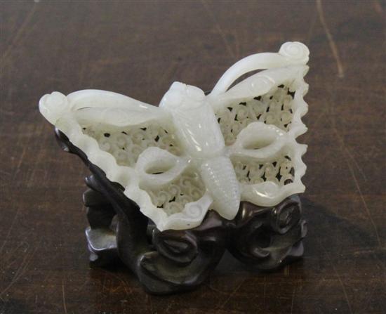 A Chinese pale celadon jade butterfly 172d0c