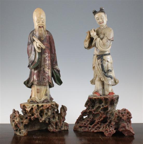 A pair of Chinese soapstone figures 172d0e