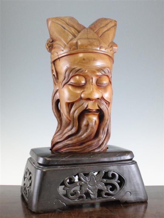 A Chinese carved wood head of an 172d1c