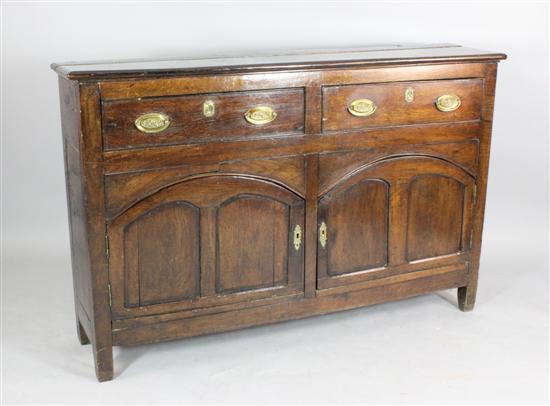A mid 18th century oak dresser with