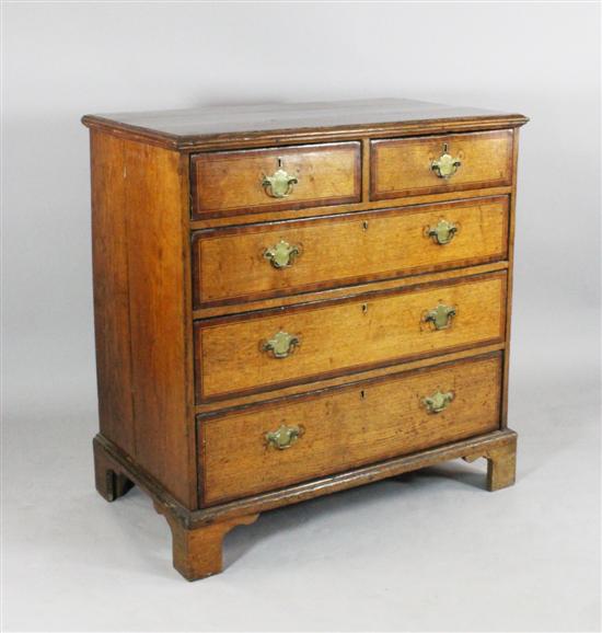 A mid 18th century inlaid oak chest 172d64