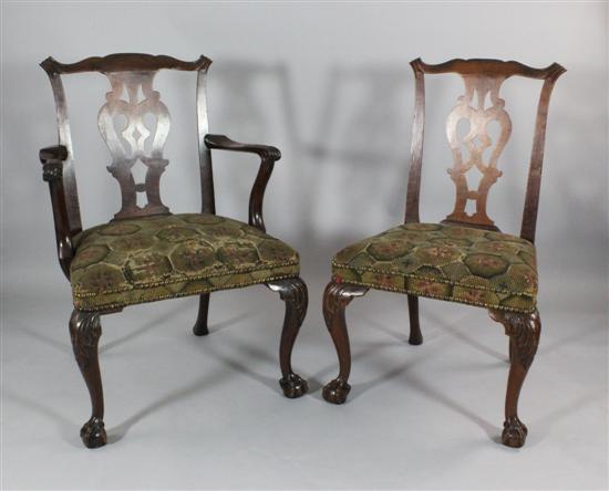 A set of eight George III Chippendale