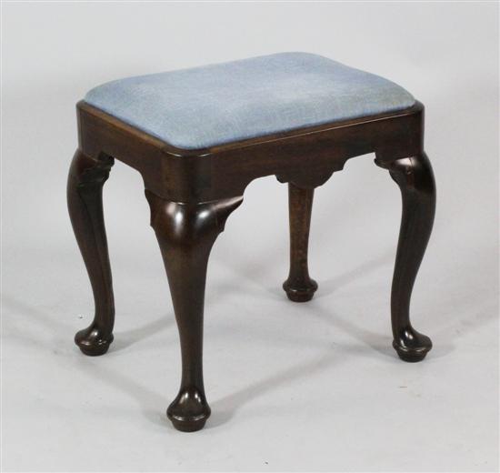 A George III mahogany stool with