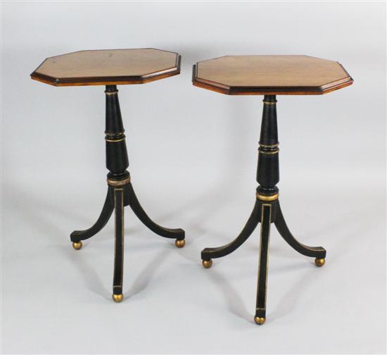 A pair of Regency design satinbirch