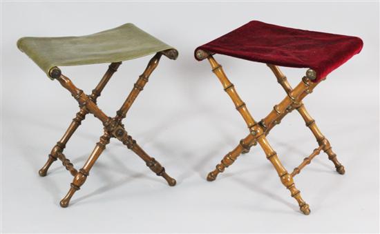 Two Regency folding campaign stools 172d8e