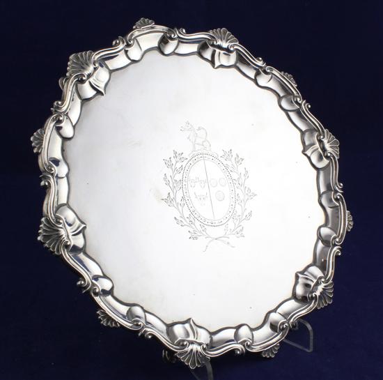 A George III silver salver of shaped 172e09