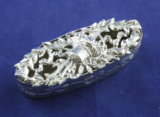 A George V silver oval pot pourri 172e21