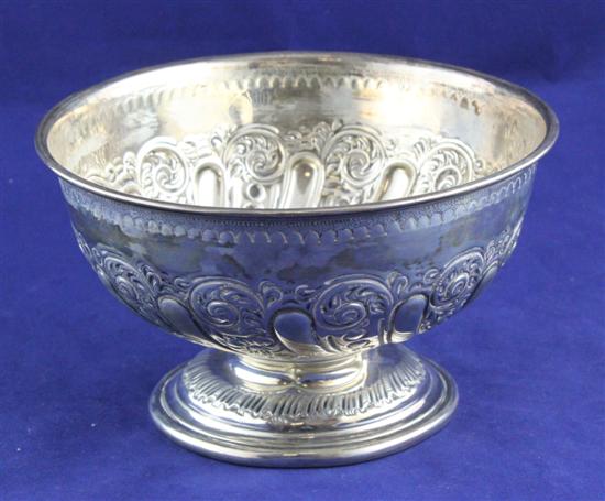 A late Victorian repousse silver