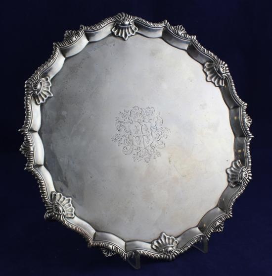 A George III silver salver of shaped 172e91