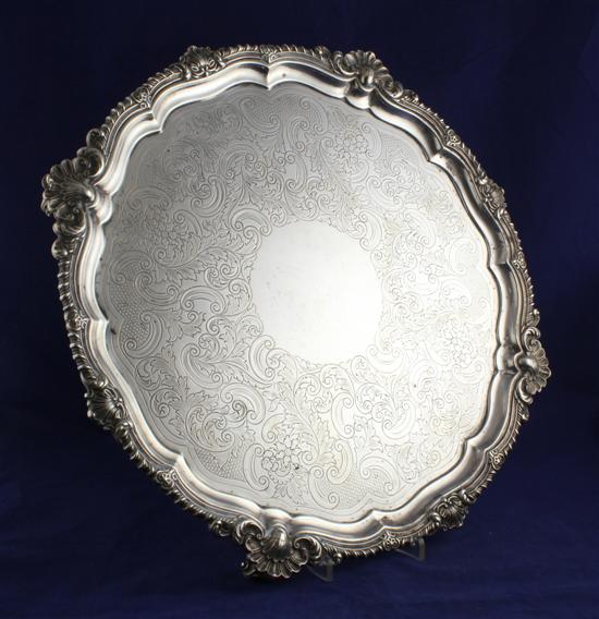 A large Edwardian silver salver