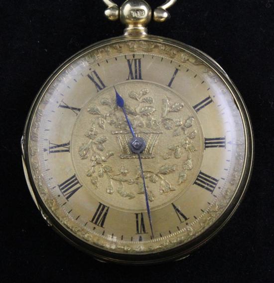 An early Victorian 18ct gold keywind