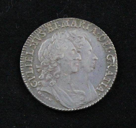 William Mary shilling 1693 ESC 172ec5