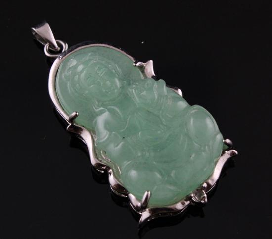 An 18ct white gold mounted jadeite 172ef4