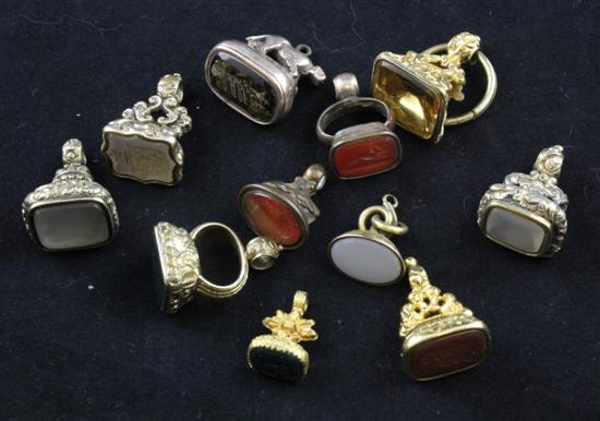 Eleven assorted 19th century gold