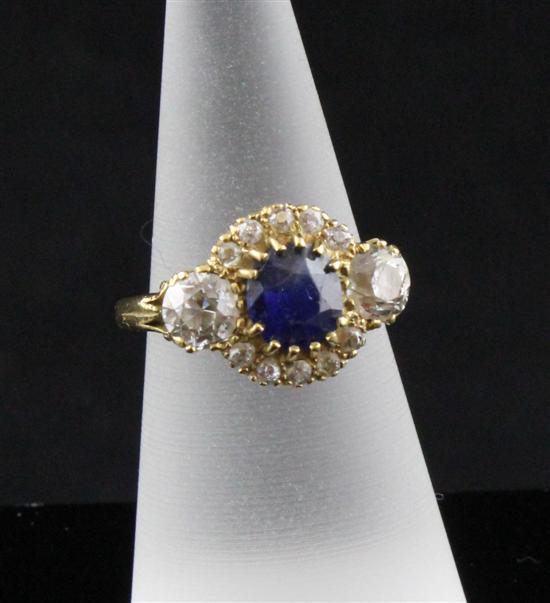 An 18ct gold sapphire and diamond