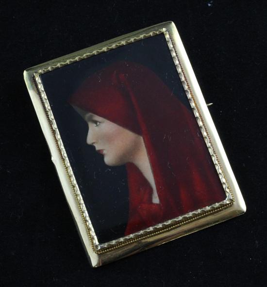 An 18ct gold framed enamelled photographic 172f23