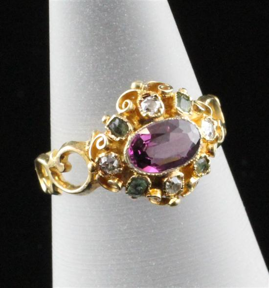 A 19th century gold almandine garnet