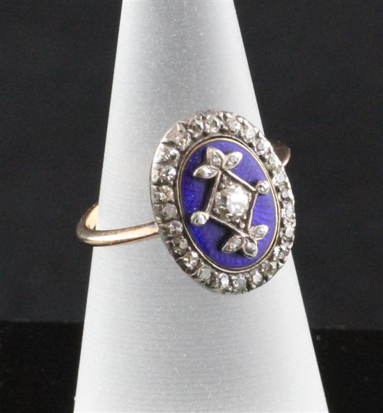 A Regency old cut diamond and enamelled