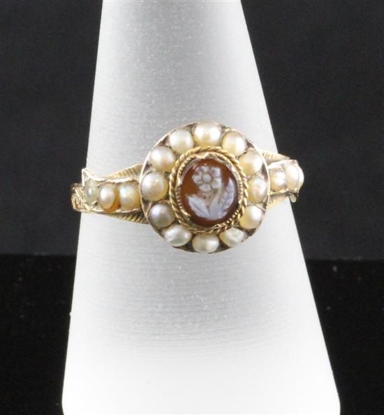 A 19th century gold carnelian and