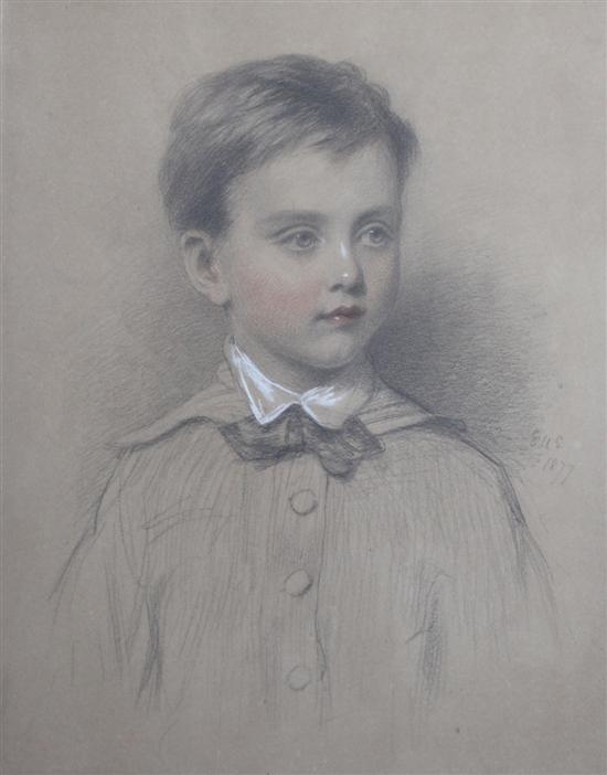 E U E 1877 charcoal and chalk Portrait 172f84