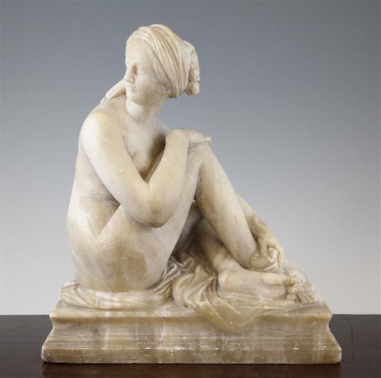 A 19th century carved alabaster