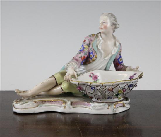 A Meissen porcelain figural salt 17308b