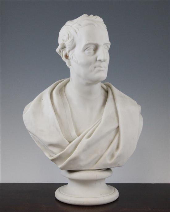 A 19th century Parian bust of the 1730d0