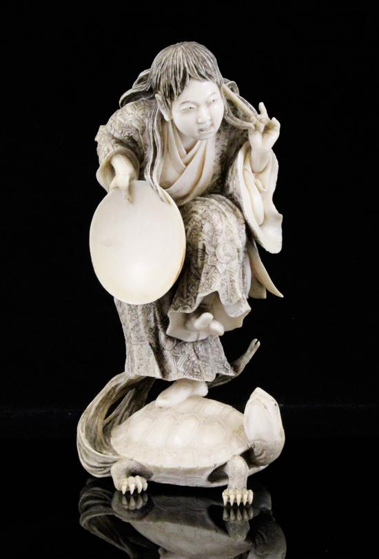 A Japanese ivory figure of Urashima 1730da