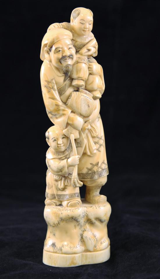 A Japanese walrus ivory group early