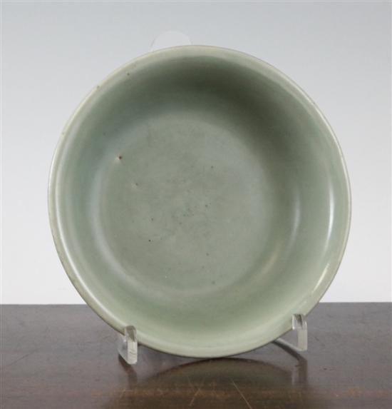 A Chinese celadon glazed dish or