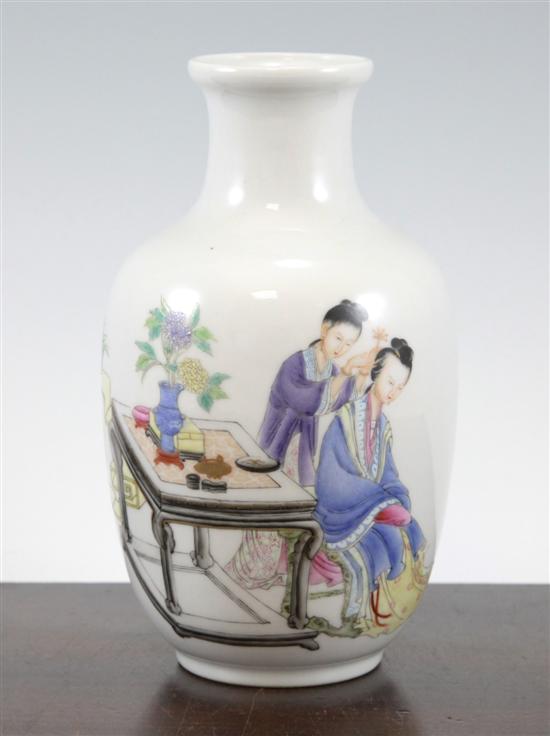 A Chinese famille rose ovoid vase 1730fc