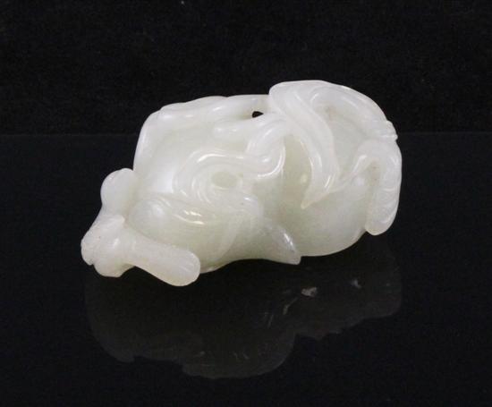 A Chinese pale celadon jade scroll 173111