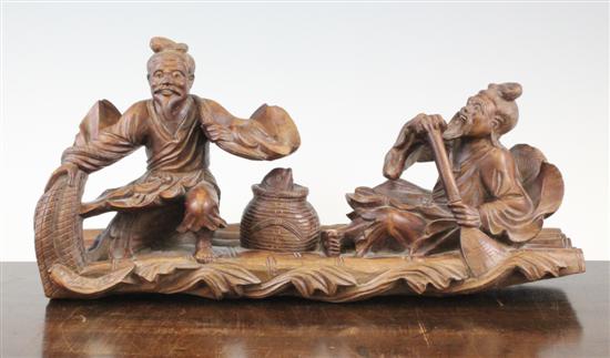 A Chinese carved wood group modelled 173122