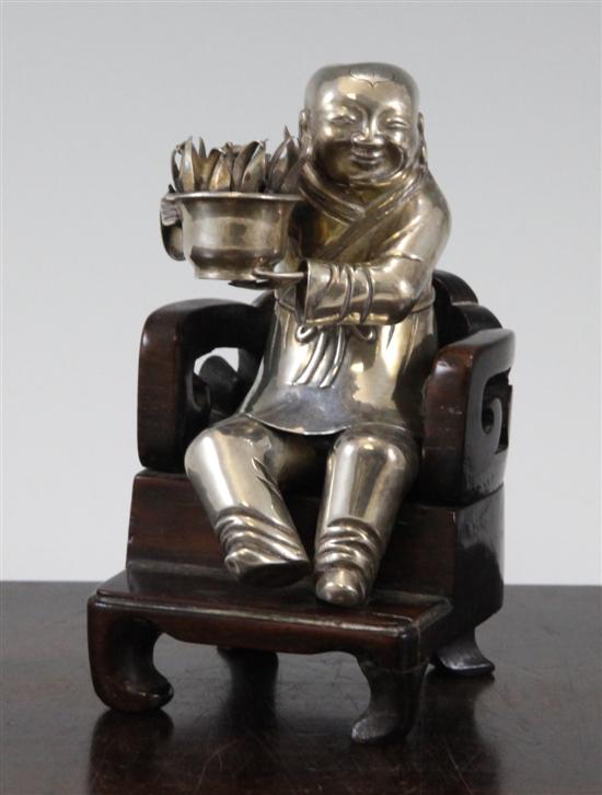 A Chinese silver model of a Buddhist 173126