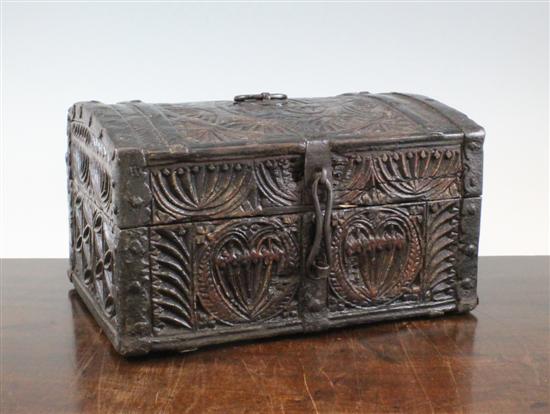 A chip carved wooden box probably 17315c