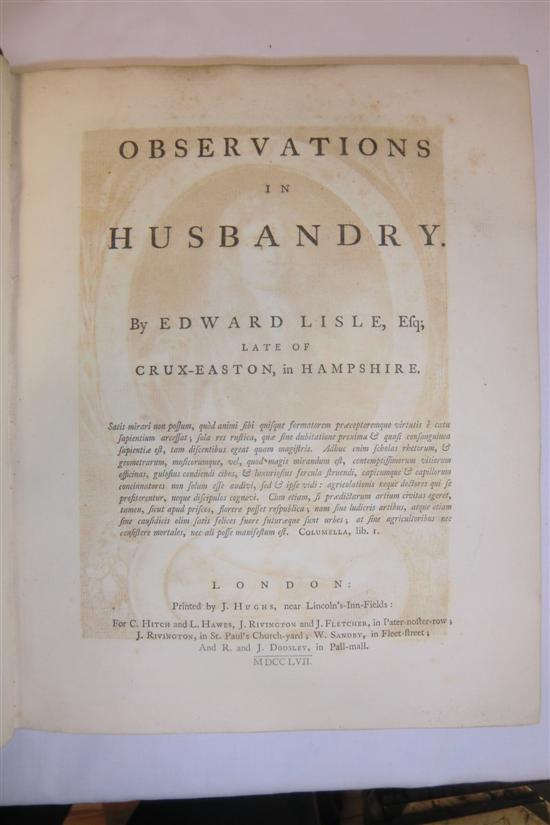 LISLE (E) OBSERVATIONS IN HUSBANDRY
