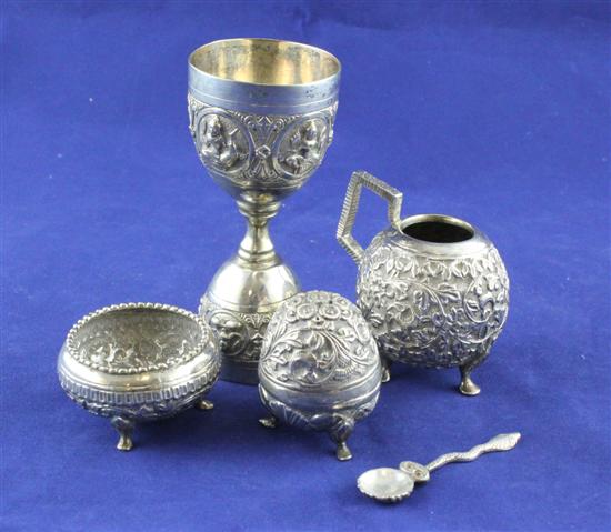 An Indian silver double ended spirit