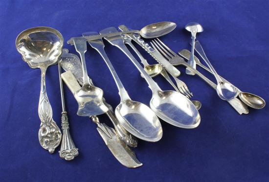 A pair of George IV silver fiddle 170b02