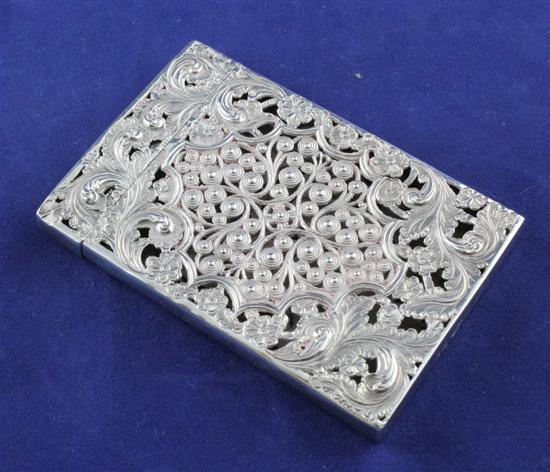 A William IV pierced silver card 170b0f