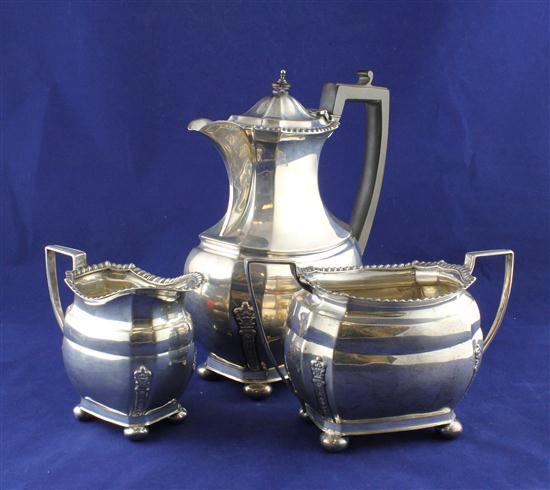 A George V silver four piece tea