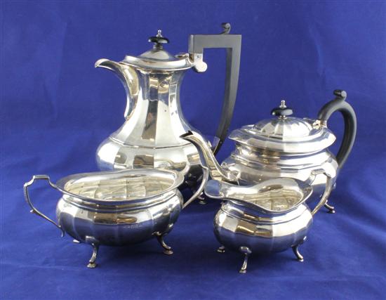 A 1930's matched four piece silver