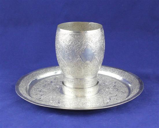 An Indian white metal beaker and 170b5a