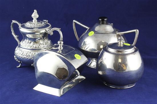 An Indian white metal 3 piece teaset 170b59