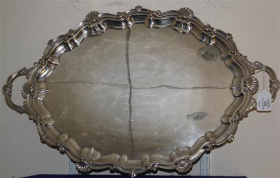 A George V silver two handled tray