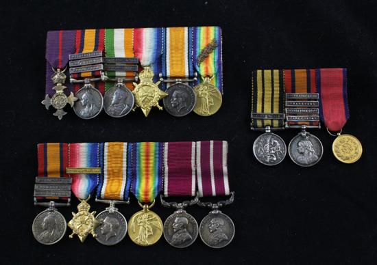 Three medal miniatures groups including 170bad