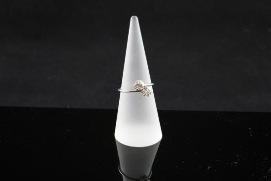 An 18ct white gold two stone diamond