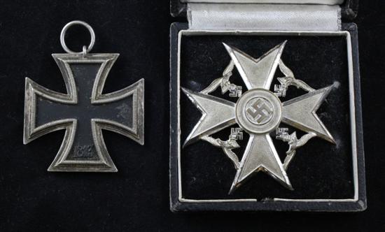 A Second Class Iron Cross and a silver