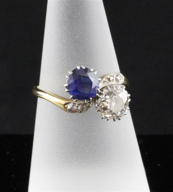 An 18ct gold sapphire and diamond